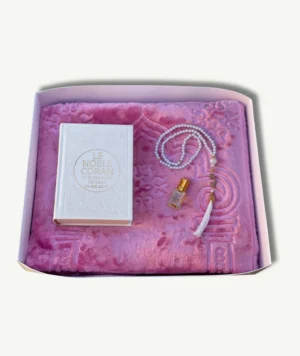 Coffret Mila - Collection Silver Islamique - Tapis Roser - Coran - Tasbih et Musc - Boutique Paradis Oriental.