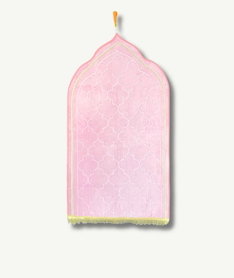 Tapis de prière confort rose clair - une touche de délicatesse de l'Islam Boutique Paradis Oriental pour une prière harmonieuse.