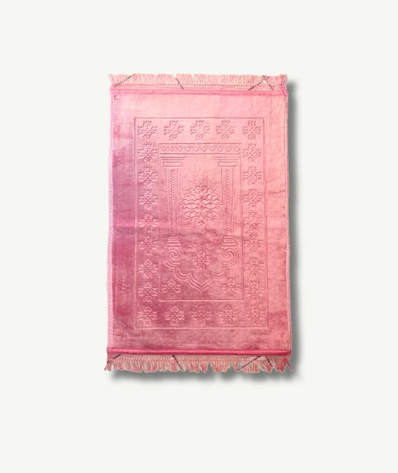 Tapis de prière confort rose - un choix élégant de l'Islam Boutique Paradis Oriental pour une prière apaisante.